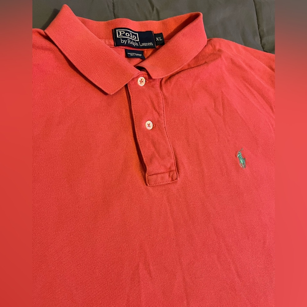 Vintage Polo Ralph Lauren Polo Shirt Size XL Salmon / Green